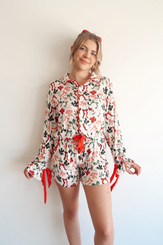 Women's Holiday Bow Lounge Set