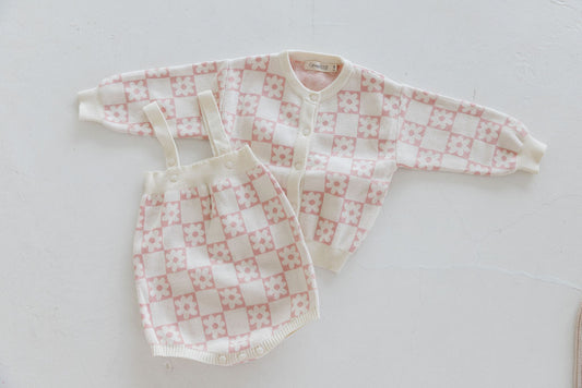 Floral Checker Jumper Set