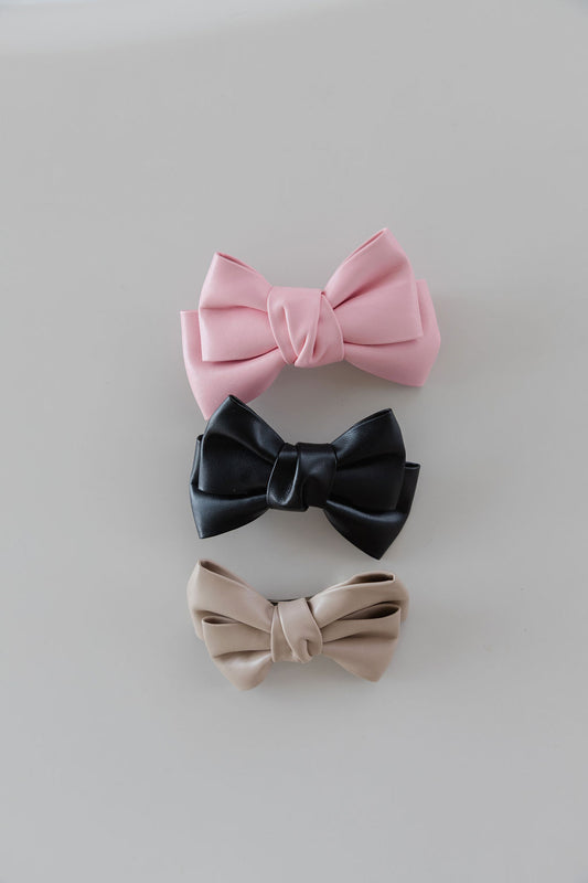 Leather Bow Clips