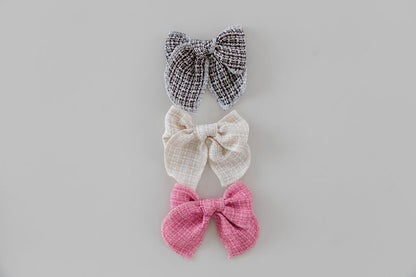 Tweed Bow Clips